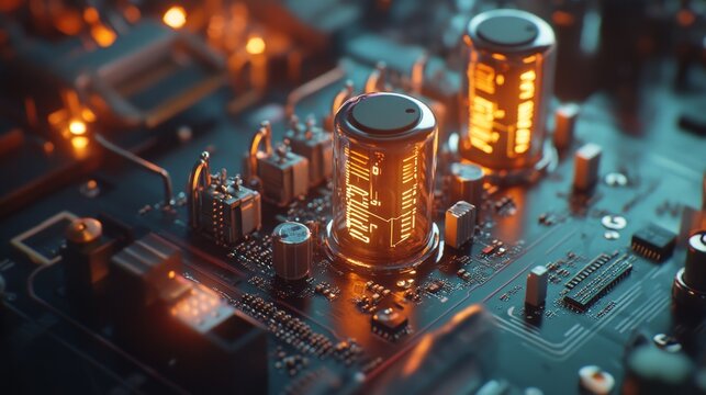 Retro Style Bipolar Junction Transistor Circuit Board Close-Up