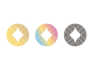 Set of minimalist circle shapes symbol icon design vector isolated on transparent background