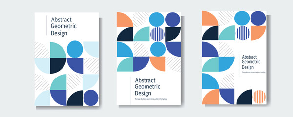 Trendy covers design. Minimal geometric shapes compositions. Ideal for brochures, posters, covers banners and prints.