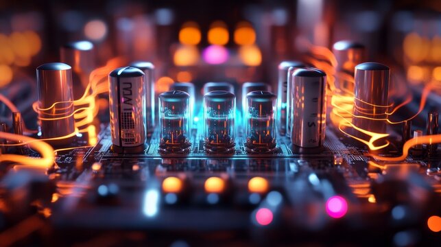 Close-up of Electronics with JFET Components and Circuitry Details