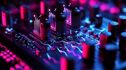 Detailed Close-Up of Operational Amplifier in Audio Equalizer Circuitry