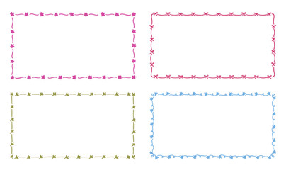 whimsical video frame - cute aesthetic line art collection set