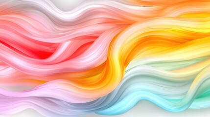 Vibrant Abstract Flowing Waves in Soft Pastel Colors for Art and Design Background