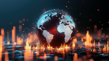 Climate crisis forecast global data visualization digital environment futuristic viewpoint