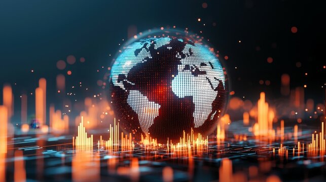 Climate crisis forecast global data visualization digital environment futuristic viewpoint