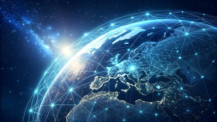 Earth Network from Space with Global Connectivity Lights