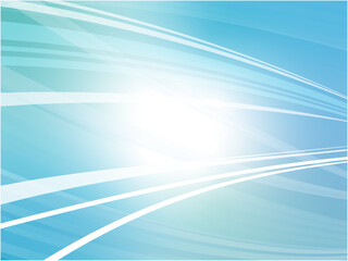 爽やかなウェーブラインのアブストラクト背景素材_ライトブルー