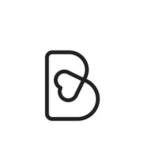 A stylized letter B logo, incorporating a heart shape