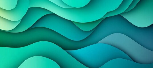 Seamless Mint Gradient, Abstract Wave Background. Pastel Texture Pattern for Designs.
