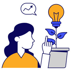 Editable design icon of idea growth