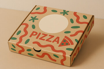 a pizza box photography mock-up to put your logo in it with creative design