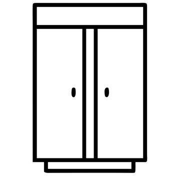 recommend clip art: Wardrobe Closet Line Icon for Interior Design Websites, Furniture Apps, Storage Solution Blogs, Bedroom Decor Resources, Organization Guides and Home Planning Tools