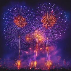 Bursting Night: Colorful Fireworks Display