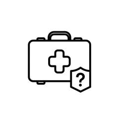 Obraz premium Medical first aid kit illustration with question mark symbol 
