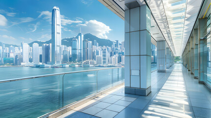 Obraz premium Contemporary Highrise Office Building in Hong Kong 