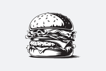 hamburger silhouette illustration Vector