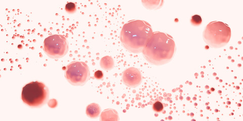 Cells on white background. 3d render.