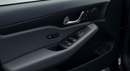 Car Door Interior View with Controls and Trim