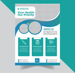 Medical Flyer Template Healthcare and Hospital Promotion Design Layout