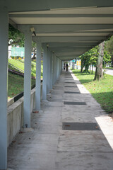 Sheltered pedestrian in Singapore
