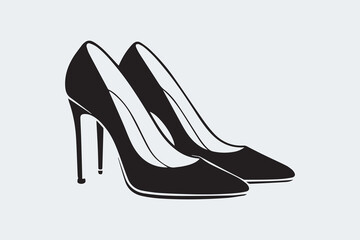 high heels silhouette illustration Vector