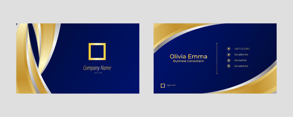 Bue and gold premium luxury business card