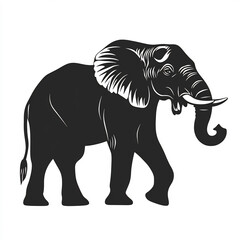 Obraz premium Majestic Elephant Silhouette in Minimalist Style