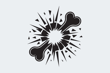 broken bone silhouette illustration Vector