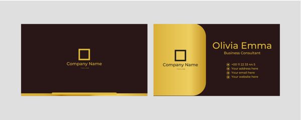 Golden Luxury Gold And Black Creative Business Card Template Design
