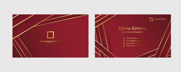 Luxury red and gold background modern for Business Id Card
