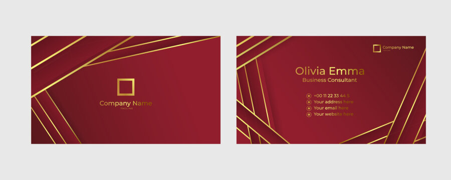 Luxury red and gold background modern for Business Id Card