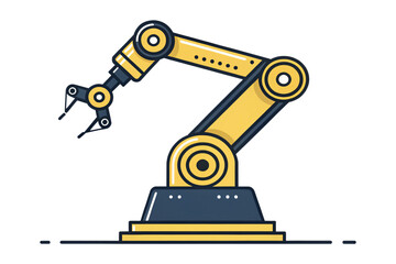 Industrial Robotic Arm Automation Technology Yellow and Gray Manufacturing Process