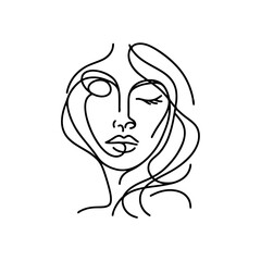 line art monoline oneline silhouette of woman vector	

