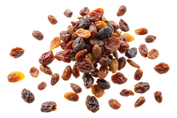 Obraz premium Set of Falling raisin isolated on white background