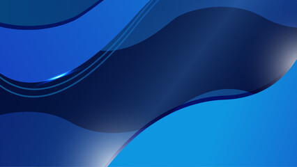 Blue vector minimalist simple abstract geometric banner background. Gradient geometric shapes on dark blue background