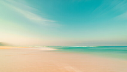 Fototapeta premium Serene Coastal Blur Abstract Beachscape Photography