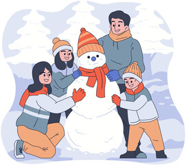 Family Building Snowman