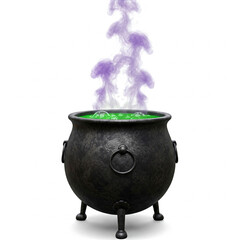 witch cauldron isolated white background