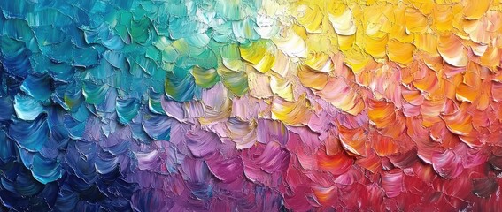 A vibrant abstract painting featuring a dynamic blend of warm and cool colors. creating a visually stunning display that evokes emotion and creativity in an artistic setting