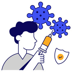 Premium download icon of COVID vaccination