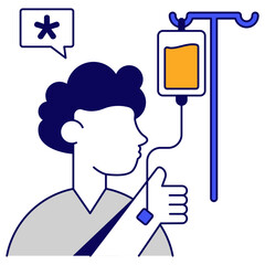 Conceptual flat design icon of iv drip
