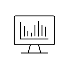 Digital analytics line icon vector, with editable stroke, suitable for online finance platforms, investment dashboards, and market tracking apps