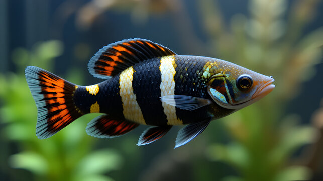 striking harlequin rasbora swimming gracefully in clear aquarium