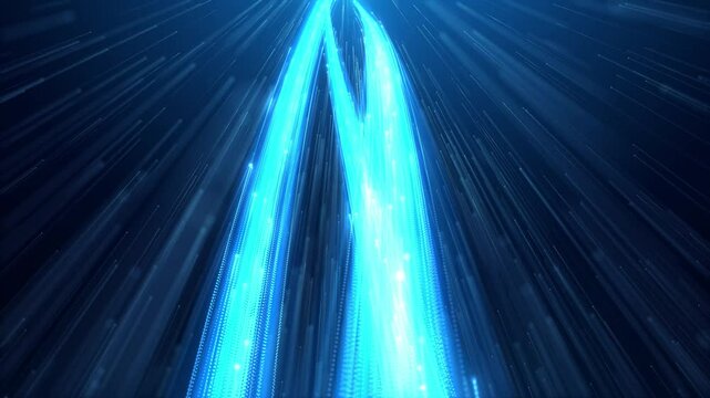 The three lines twist and turn to extend to the highest point, full of power and belief.4K background.