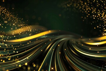 Fototapeta premium Golden light swirls frame lights background pattern.