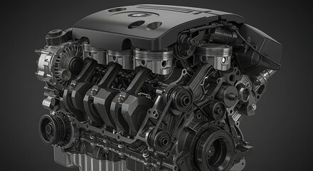 Engine Internal Combustion Detailed View Automotive Component