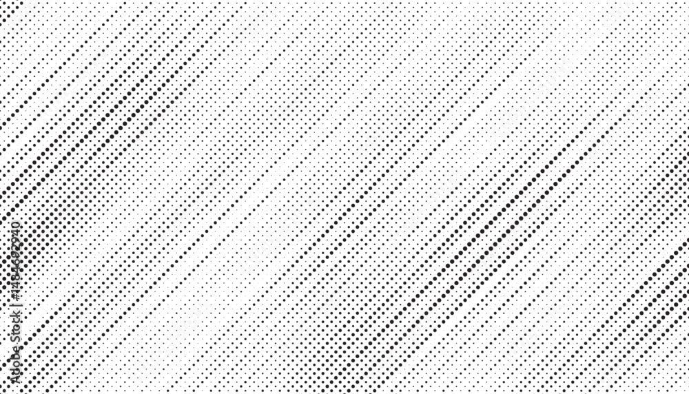 Poster diagonal, oblique, slanting dots lines, stripes geometric vector pattern. abstract grunge halftone t