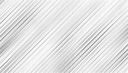 Diagonal, oblique, slanting dots lines, stripes geometric vector pattern. Abstract grunge halftone texture and background. Vector illustration.	