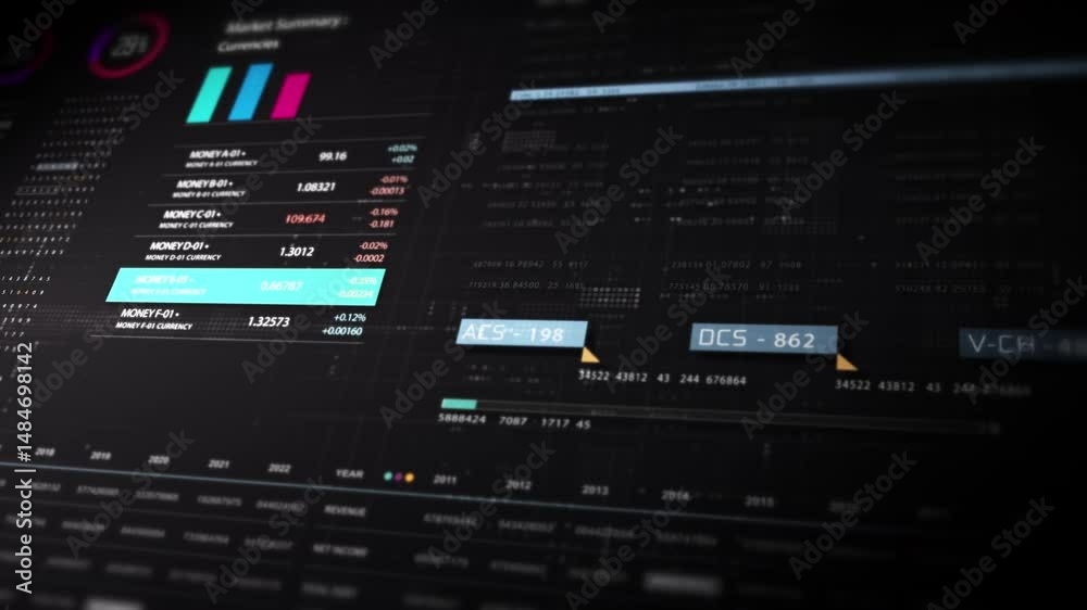 Leinwandbilder dynamic data visuals for business info graphics, animated charts, and data-driven insights for a bus