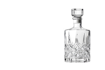 Crystal decanter with square base and diamond pattern